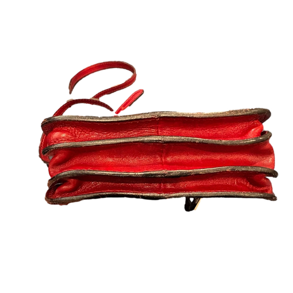 Italian Leather Crossbody Bag Red | Genuine Leather | Made in Italy | NWOT - Picture 6 of 14